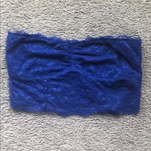 Royal Blue Lace Bandeau Bralette